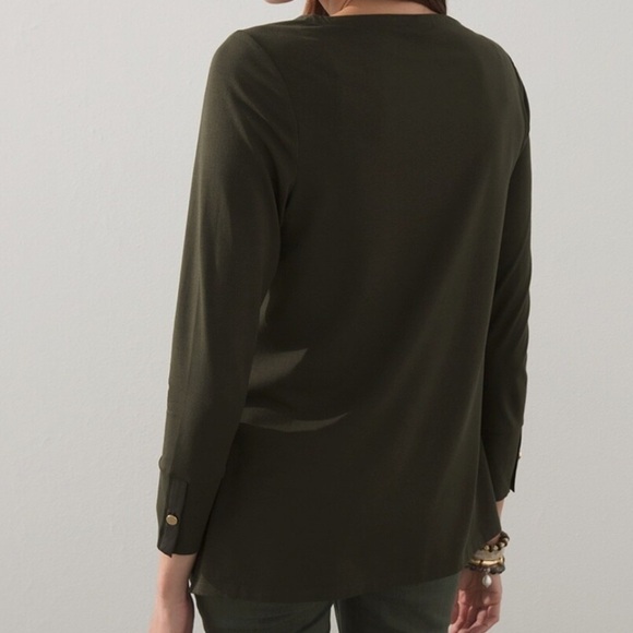 Chico’s Dark Green Touch of Cool Hardware Tunic Size XL - Picture 3 of 13
